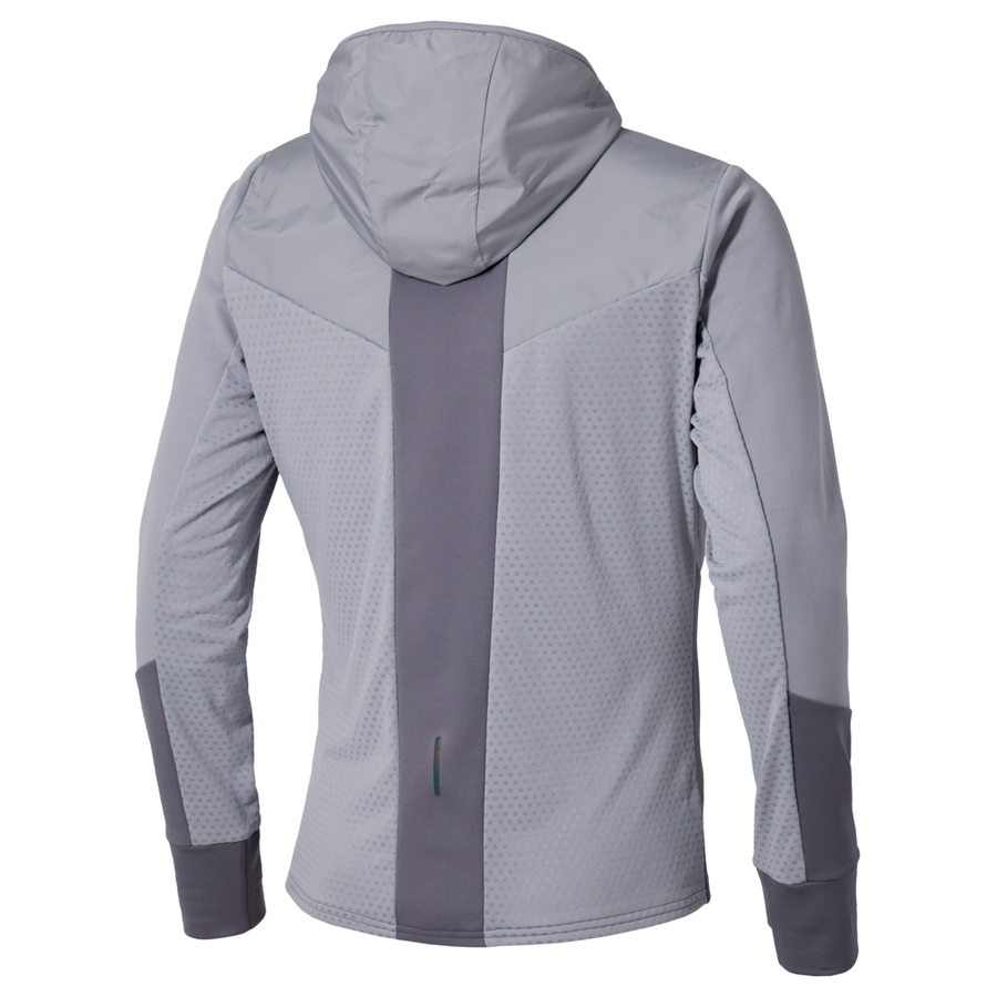Mizuno Active Warmalite Hybrid Full Zip Hooded Long Sleeve Top  Quicksilver